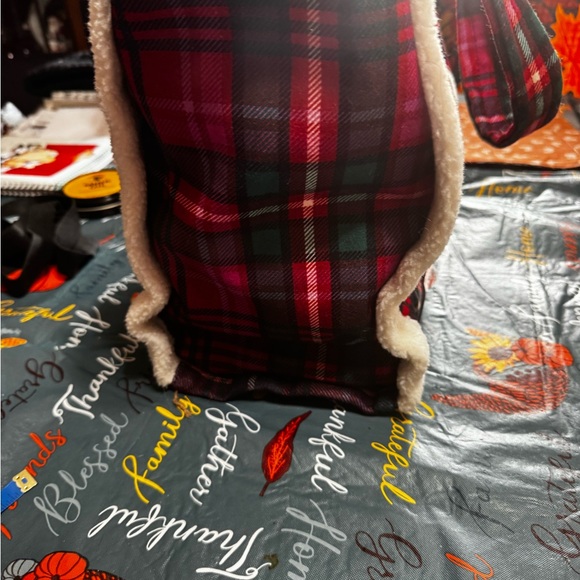 Victorias Secret Plaid Flannel with fur trim - Picture 6 of 10